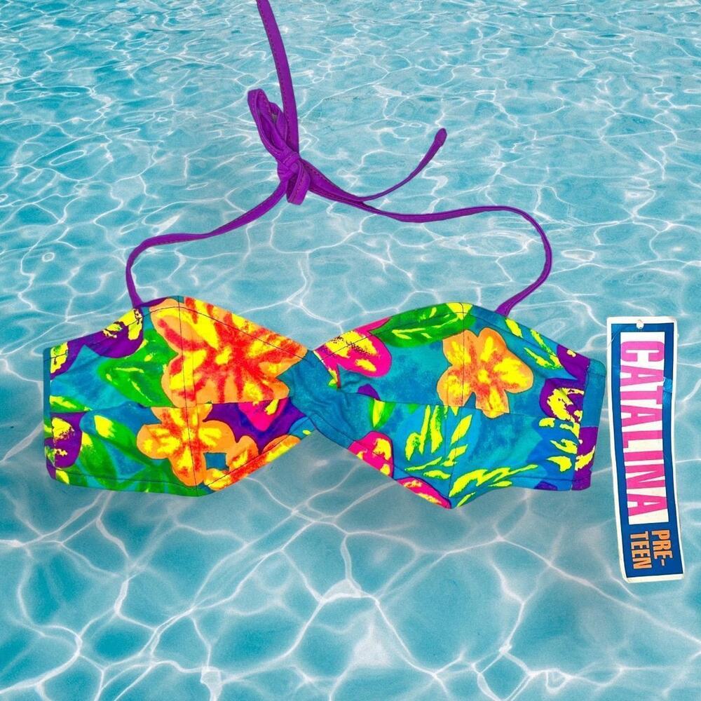 Deadstock vintage swim top colorful